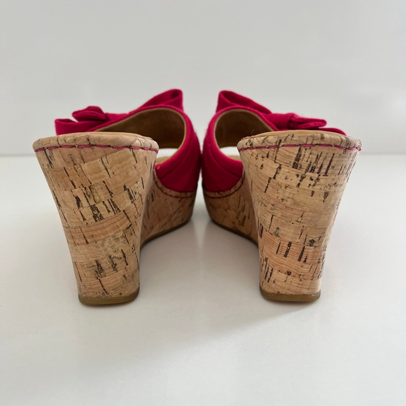 Born Cami Bow Cork Wedge Platform Slide Sandal Pink 8 NWOT - Picture 10 of 13